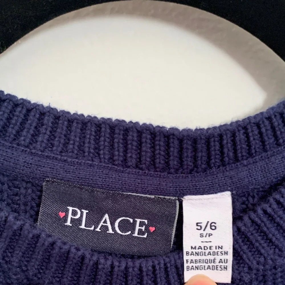 The Children's Place Navy Sweater with Colorful Stripes